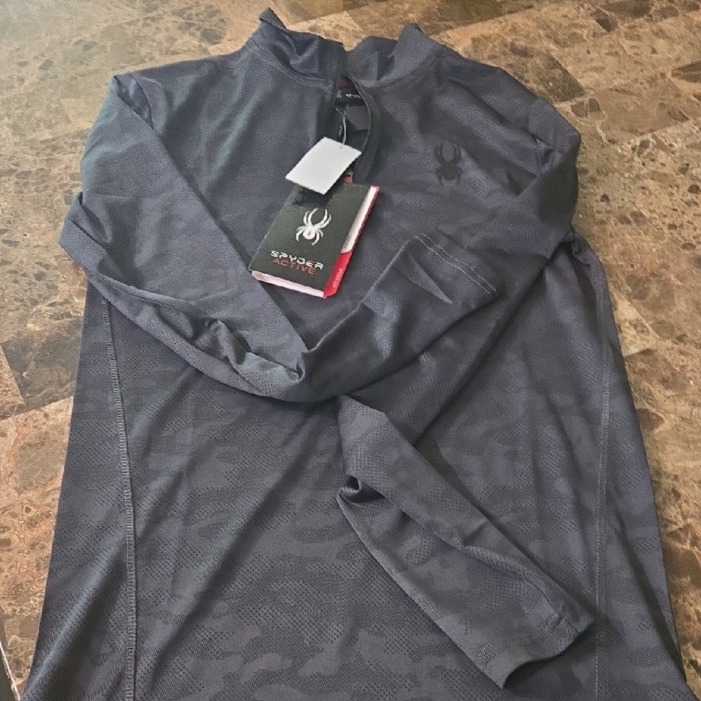 Spyder Charcoal Patterned Long Sleeve Top